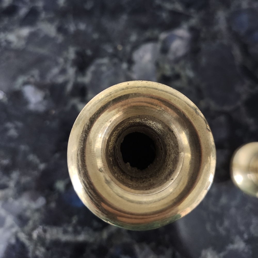Vintage Brass 3.5 Inch Vases - Picture 4 of 4